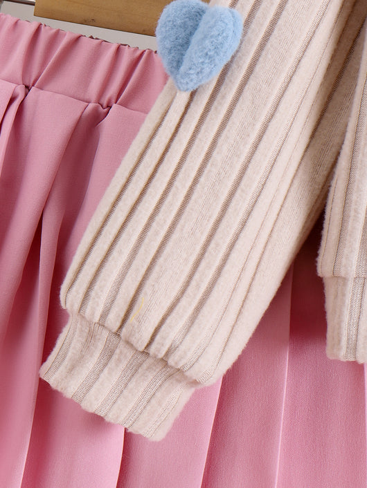 Conjunto Elegante: Abrigo Manga Larga y Falda Tableada Liso - Image 12
