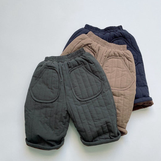 Pantalones de Terciopelo Acolchados para Niños - Corte Recto Clásico
