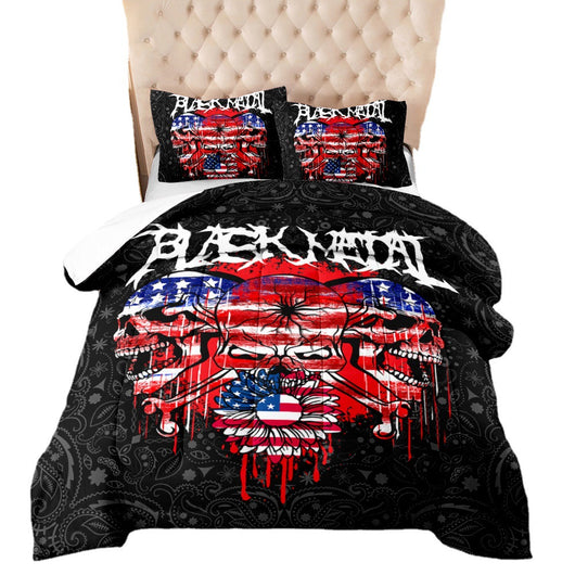 Edredón Calavera Halloween Diseño Digital Algodón Plumas Cama Europea
