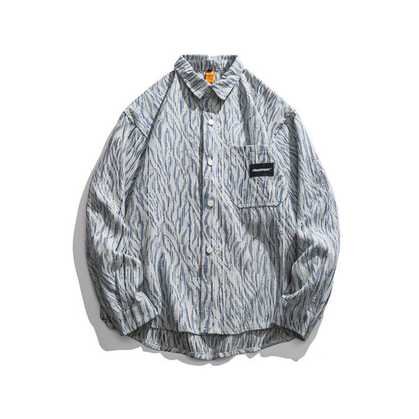 Camisa Casual Hombre con Rayas Irregulares