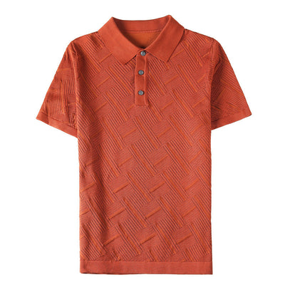 Camiseta Slim Transpirable de Manga Corta con Cuello Solapa para Hombre - Image 10