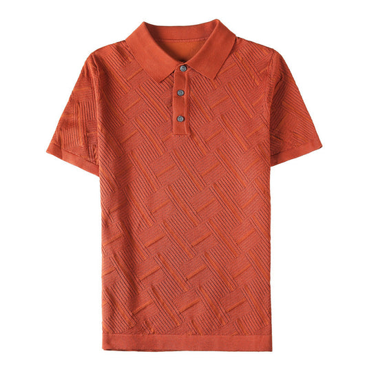 Camiseta Slim Transpirable de Manga Corta con Cuello Solapa para Hombre - Image 10