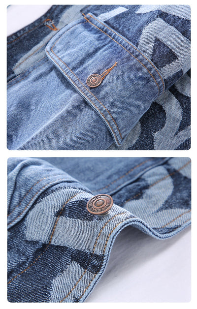 Chaqueta Denim Oversized Estilo Coreano con Costuras Artesanales para Hombre - Image 9