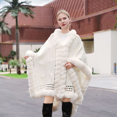 Capa Cardigan de Lana Calada Extendida - Abrigo Tejido Otoño Invierno - Image 6