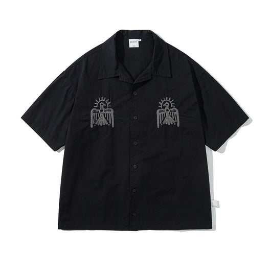 Camisa Cargo Retro con Bordados Divertidos - Estilo Casual de Verano - Image 4