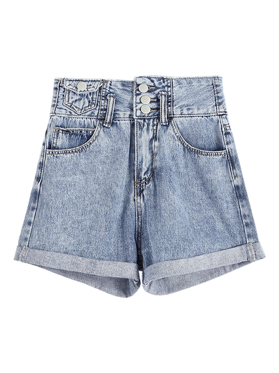 Pantalones Cortos Cintura Alta Ajustados Casual - Image 5