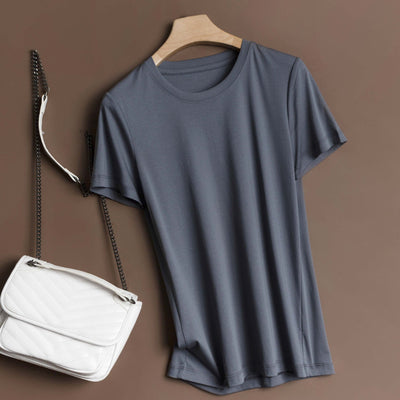 Blusa de Algodón Mercerizado Manga Corta Ajustada para Mujer - Image 11