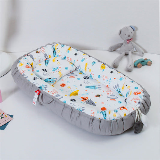 Almohada de Viaje Plegable para Cuna Portátil con Funda Lavable