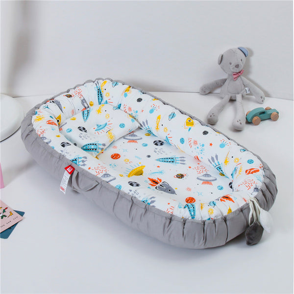 Almohada de Viaje Plegable para Cuna Portátil con Funda Lavable