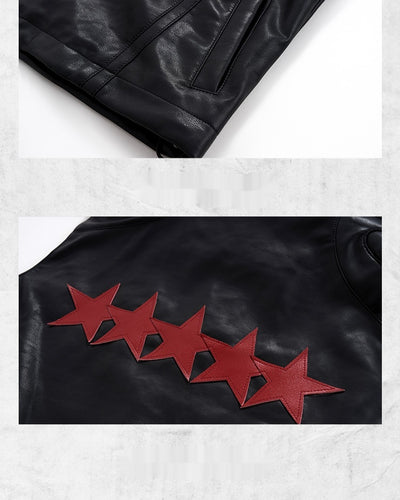 Chaleco de Cuero PU Slim Fit con Estrella de Cinco Puntas para Hombre - Estilo Verano - Image 11