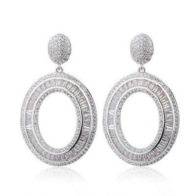 Aretes Redondos de Moda con Piedras de Cristal Incrustadas - Image 9