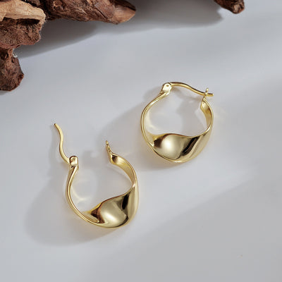 Aretes Plata Esterlina Retorcidos con Brillo - Image 4