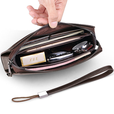 Cartera de Cuero Genuino para Hombre con Cierre de Combinación - Image 4