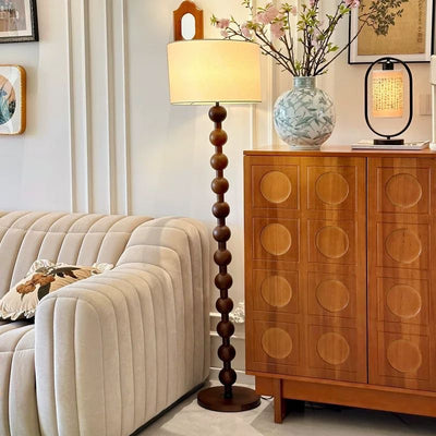 Lámpara de Pie Nogal Estilo Mediados de Siglo - Madera Maciza - Image 4