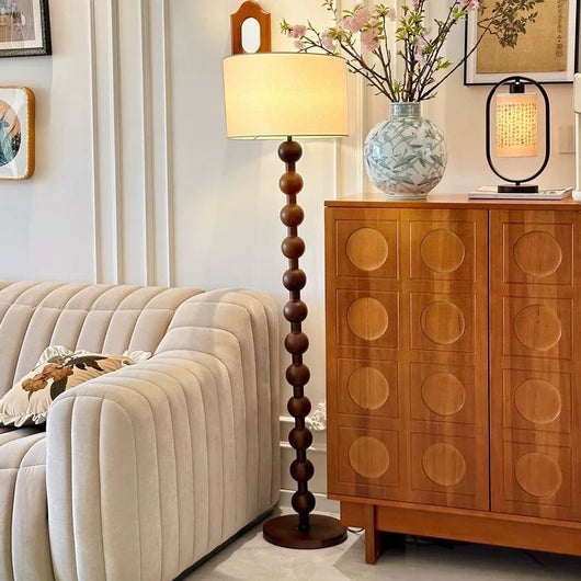Lámpara de Pie Nogal Estilo Mediados de Siglo - Madera Maciza - Image 4