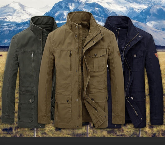 Chaqueta Casual Hombre Cuello Mao Bolsillos Múltiples - Image 15