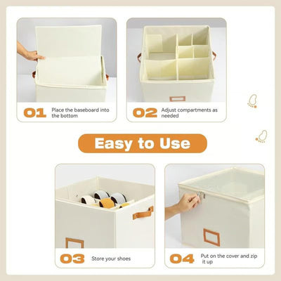 Caja Organizadora de Zapatos Plegable con Rejilla Visual y Tapa - Image 11