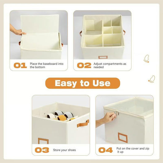 Caja Organizadora de Zapatos Plegable con Rejilla Visual y Tapa - Image 11