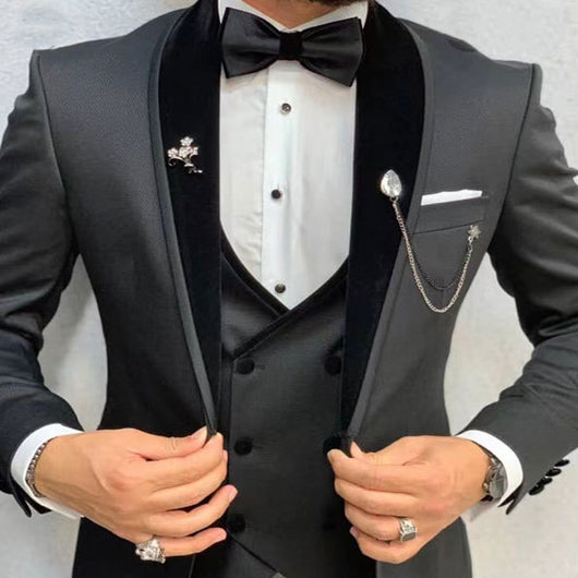 Traje Completo Gris Oscuro para Hombre - Tres Piezas