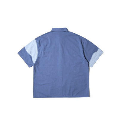 Camisa Unisex de Corte Asimétrico con Costuras Contrastantes - Image 8