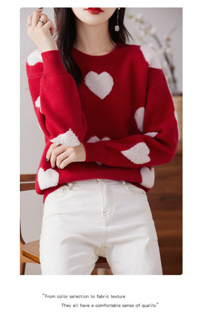 Suéter de Cuello Redondo en Lana Pura para Mujer - Diseño Love - Image 15