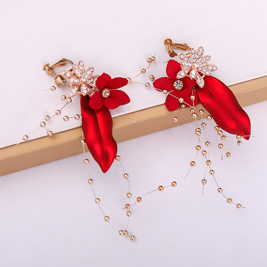 Juego de Pasadores Florales Rojos y Accesorios para el Cabello para Mujeres - Image 9
