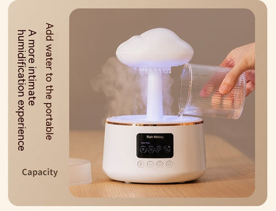 Difusor de Aroma con Luz Ambiental de Siete Colores y Efecto Lluvia Nube - Image 6