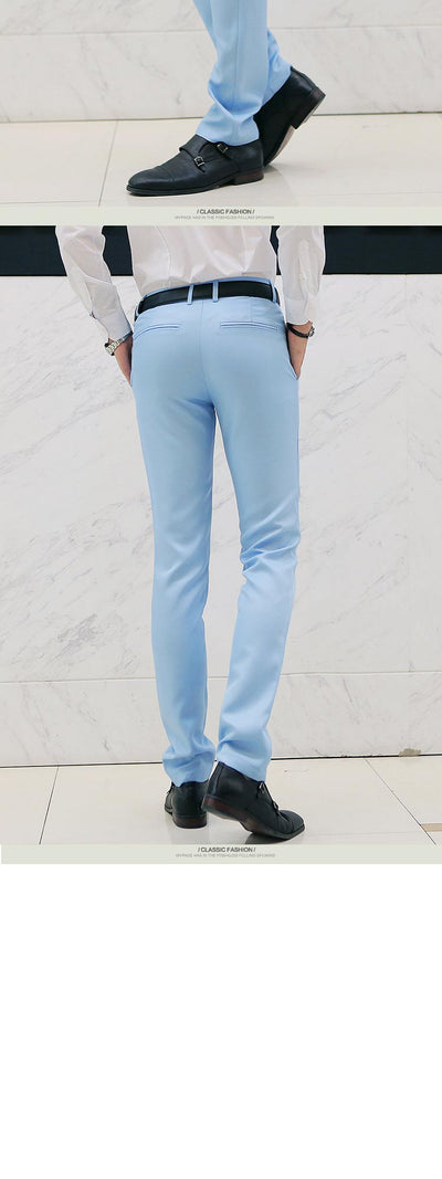 Pantalones casuales de negocios hombre ajuste slim coreano - Image 15