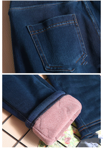Jeans Elásticos de Cintura Alta con Terciopelo Grueso para Mujer - Image 19