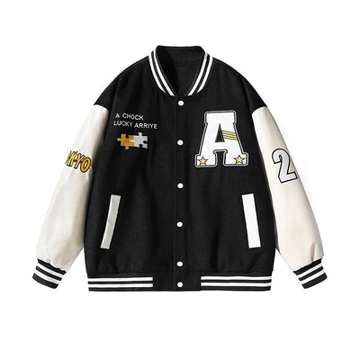 Chaqueta de Béisbol Vintage Americana con Bordado Texturizado - Image 10