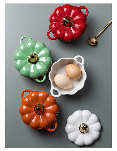 Tazón de Cerámica con Tapa Diseño Calabaza para Desayuno - Image 14