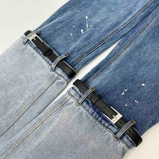 Jeans de Patchwork con Contraste de Colores Efecto Lavado - Image 4