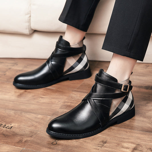 Botas Retro Cortas de Caño Ancho Talla Grande