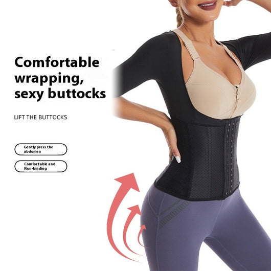 Faja Deportiva Reductora con 10 Varillas y Manga Corta - Cintura Controladora - Image 3