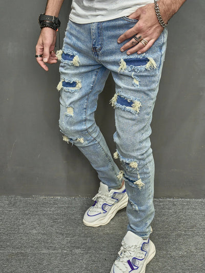 Pantalones Vaqueros Skinny Ajustados para Hombre con Efecto Desgastado - Image 7