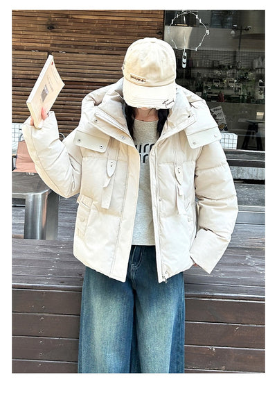 Chaqueta Corta Acolchada con Capucha para Mujer - Image 30