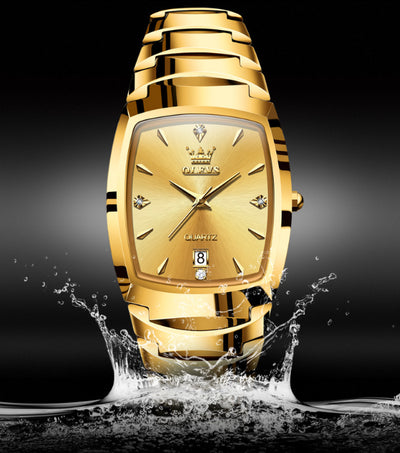 Reloj de Hombre en Acero Tungsteno con Cuarzo y Detalles en Oro - Image 14