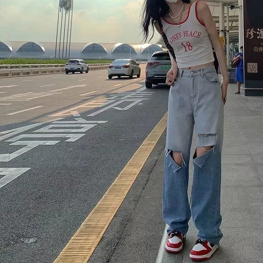 Jeans para Mujer con Rasgaduras Degradadas para Verano - Image 11