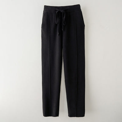 Pantalones de Lana Pura Cintura Alta Invierno - Harem Rectos Abrigados - Image 6