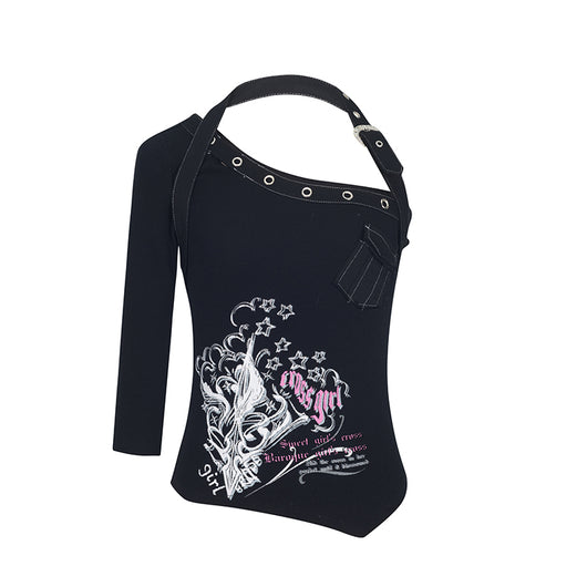Playera Asimétrica con Manga Tres Cuartos - Image 3
