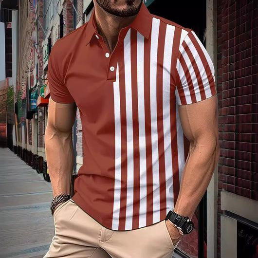 Polo Ejecutivo con Estampado a Rayas para Hombre - Image 2