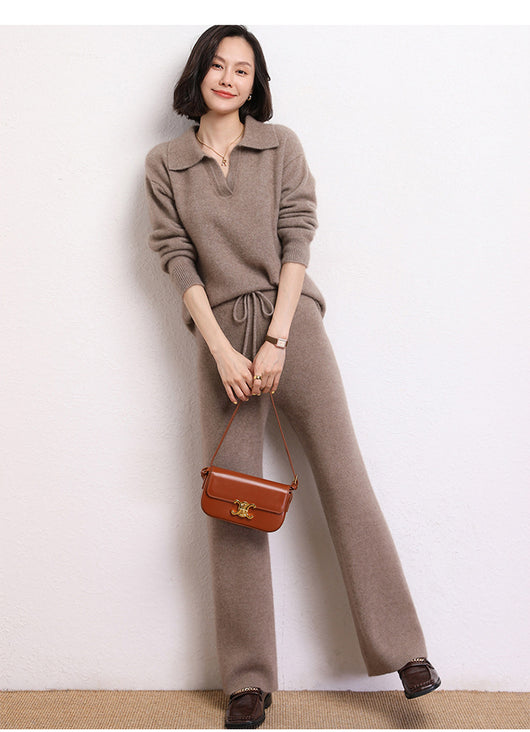 Suéter Polo Cashmere Suelto de Manga Corta para Mujer - Image 12