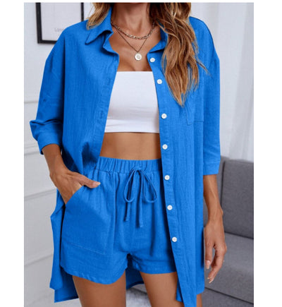 Conjunto Casual de Camisa y Shorts de Manga Corta - Image 12
