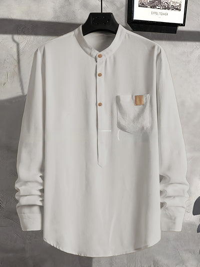 Camisa Manga Larga Plisada Personalizable para Hombre - Tela Suave y Cómoda - Image 13