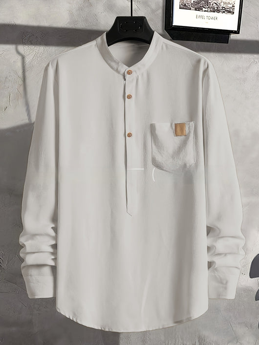 Camisa Manga Larga Plisada Personalizable para Hombre - Tela Suave y Cómoda - Image 13