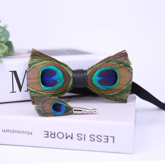 Corbatín de Moño Pavo Real con Ojos Grandes - Azul Plumas - Image 20