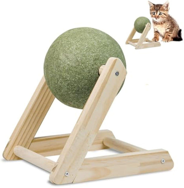 Bola de Catnip Gigante con Soporte - Juguete Seguro para Gatos de Interior
