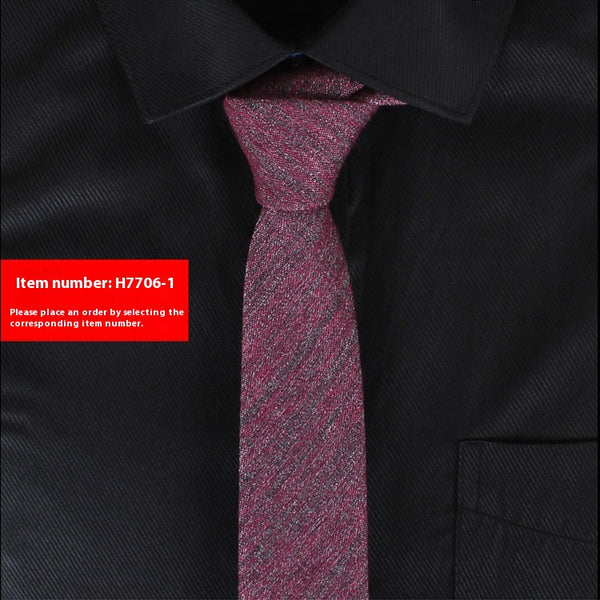 Corbata Formal Coreana 6cm Algodón Puro Color Liso para Hombre - Image 5