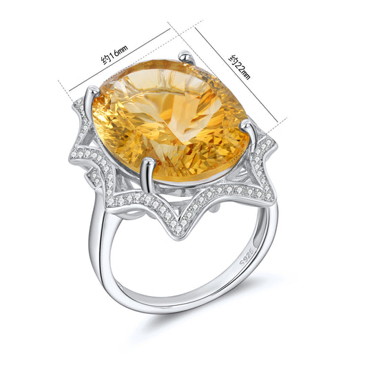 Anillo de Citrino Natural Grande - Diseño Minimalista y Elegante - Image 11