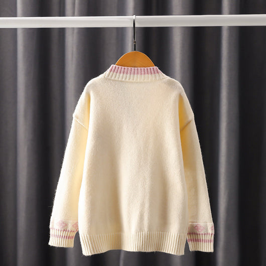 Cardigan Infantil con Bordados - Suéter Tejido Elegante para Niñas - Image 8